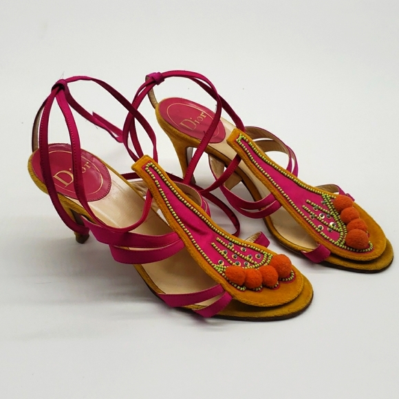Dior SIZE 39 COLOR PINK YELLOW & ORANGE 100% AUTHENTIC - Picture 4 of 9